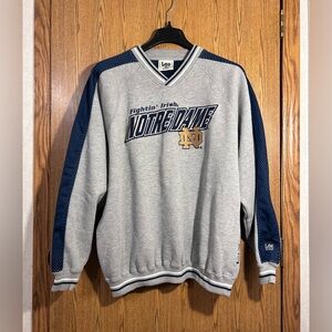 Vtg 90s Notre Dame Fighting Irish Heavyweight V-Neck Varsity Sweatshirt